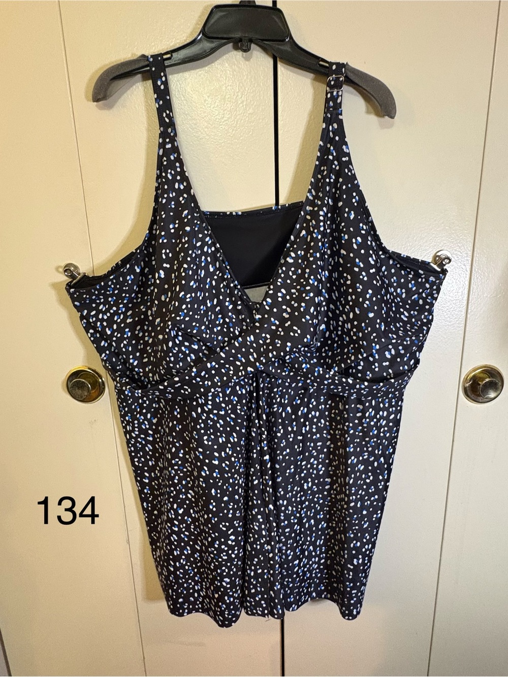 Black, Blue & White Speckled Swimdress